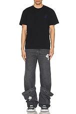 JW Anderson Anchor Embroidery Back Print T-Shirt in Black, view 5, click to view large image.