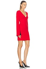 JW Anderson Contrast Cuff Fitted Dress in Crimson Red, view 2, click to view large image.