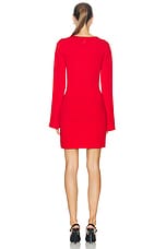 JW Anderson Contrast Cuff Fitted Dress in Crimson Red, view 3, click to view large image.