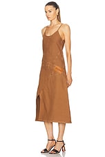 JW Anderson Twisted Strappy Dress in Caramel, view 3, click to view large image.