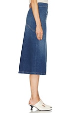 JW Anderson Twisted Midi Skirt in Light Blue, view 2, click to view large image.