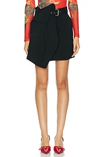 JW Anderson Fold Over Mini Skirt in Black, view 1, click to view large image.