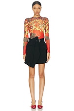 JW Anderson Fold Over Mini Skirt in Black, view 5, click to view large image.