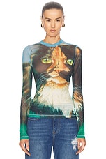 JW Anderson Long Sleeve Top in Emerald, view 1, click to view large image.