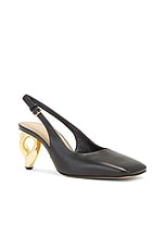 JW Anderson Chain Heel Sling Back Pump in Black, view 2, click to view large image.