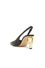 JW Anderson Chain Heel Sling Back Pump in Black, view 3, click to view large image.