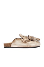 JW Anderson Tassel Mule Loafer in Beige & Brown, view 1, click to view large image.