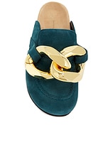 JW Anderson Chain Loafer in Petrol & Gold, view 4, click to view large image.