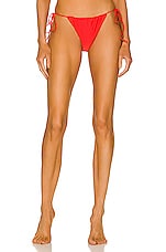 JADE SWIM Lana Bikini Bottom in Poppy Sheen, view 1, click to view large image.