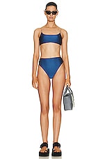 JADE SWIM Incline Bikini Botom in Indigo Sheen, view 4, click to view large image.