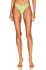 JADE SWIM Vera Bikini Bottom in Lime Sheen, view 1, click to view large image.