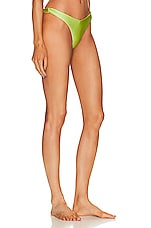 JADE SWIM Vera Bikini Bottom in Lime Sheen, view 2, click to view large image.