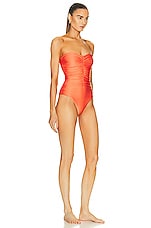 JADE SWIM Yara One Piece in Amber Sheen, view 2, click to view large image.