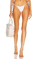 JADE SWIM Lana Bikini Bottom in White, view 1, click to view large image.