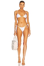 JADE SWIM Lana Bikini Bottom in White, view 4, click to view large image.