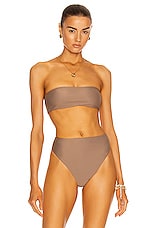 JADE SWIM All Around Bandeau Bikini Top in Nude, view 1, click to view large image.