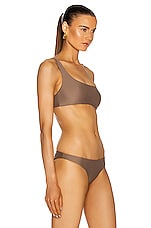 JADE SWIM Apex One Shoulder Bikini Top in Nude, view 2, click to view large image.