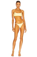 JADE SWIM Bare Minimum Bikini Bottom in Sorbet, view 4, click to view large image.