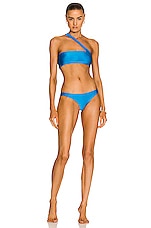JADE SWIM Most Wanted Bikini Bottom in Cyan Sheen, view 4, click to view large image.