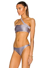 JADE SWIM Halo Bikini Top in Periwinkle Sheen, view 3, click to view large image.