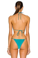 JADE SWIM Gia Bikini Top in Aqua Sheen, view 3, click to view large image.