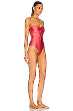 JADE SWIM Yara One Piece Swimsuit in Coral Sheen, view 2, click to view large image.