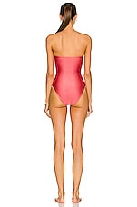 JADE SWIM Yara One Piece Swimsuit in Coral Sheen, view 3, click to view large image.