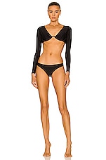JADE SWIM Expose Bikini Bottom in Black, view 4, click to view large image.