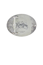 Kemo Sabe Large Oval Shield Belt Buckle in Silver, view 2, click to view large image.