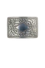 Kemo Sabe Gilman Rectangle Belt Buckle in Silver, view 1, click to view large image.