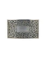 Kemo Sabe Engraved Box Belt Buckle in Silver, view 1, click to view large image.