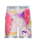 KidSuper Printed Shorts in White & Multi, view 1, click to view large image.