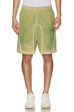 KidSuper Gradient Nylon Tech Shorts in Green, view 5, click to view large image.