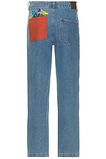 KidSuper Flower Pots Denim Jeans in Blue, view 2, click to view large image.