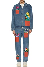 KidSuper Flower Pots Denim Jeans in Blue, view 6, click to view large image.