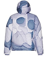 KidSuper Kissing Puffer Jacket in Blue, view 2, click to view large image.