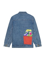 KidSuper Flower Pots Denim Jacket in Blue, view 2, click to view large image.