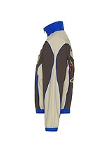 KidSuper Brooklyn Botanics Tracksuit Top in Brown & Blue, view 3, click to view large image.