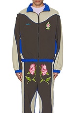 KidSuper Brooklyn Botanics Tracksuit Top in Brown & Blue, view 5, click to view large image.