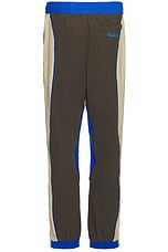 KidSuper Brooklyn Botanics Tracksuit Bottoms in Brown & Blue, view 2, click to view large image.