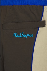 KidSuper Brooklyn Botanics Tracksuit Bottoms in Brown & Blue, view 4, click to view large image.
