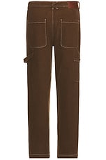 KidSuper Messy Stitched Work Pant in Brown, view 2, click to view large image.