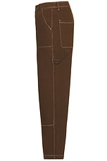 KidSuper Messy Stitched Work Pant in Brown, view 4, click to view large image.