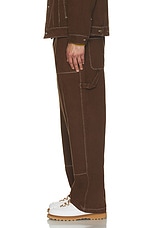 KidSuper Messy Stitched Work Pant in Brown, view 7, click to view large image.