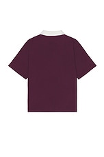 KidSuper Embroidered Figure Shirt in Wine, view 2, click to view large image.