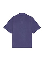 KidSuper Face Camp Shirt in Blue, view 2, click to view large image.