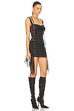 KNWLS Thrall Dress in Moto Check Black, view 2, click to view large image.