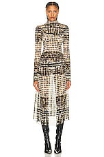 KNWLS Serpent Long Sleeve Dress in Ink Plaid, view 1, click to view large image.
