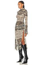 KNWLS Serpent Long Sleeve Dress in Ink Plaid, view 3, click to view large image.