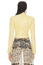 KNWLS Claw Biker Jacket in Distressed Yellow, view 3, click to view large image.